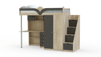 Кровать-чердак с рабочей зоной Мираж К-32 BMS