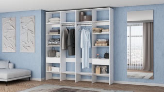 Стеллаж для одежды Мирта 59 BMS с ящиками