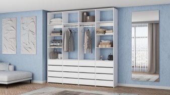 Стеллаж для одежды Мирта 63 BMS с ящиками