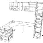 ЭСКИЗ Угловой письменный стол для двоих Калифорния 15 BMS (2200х2100х600)
