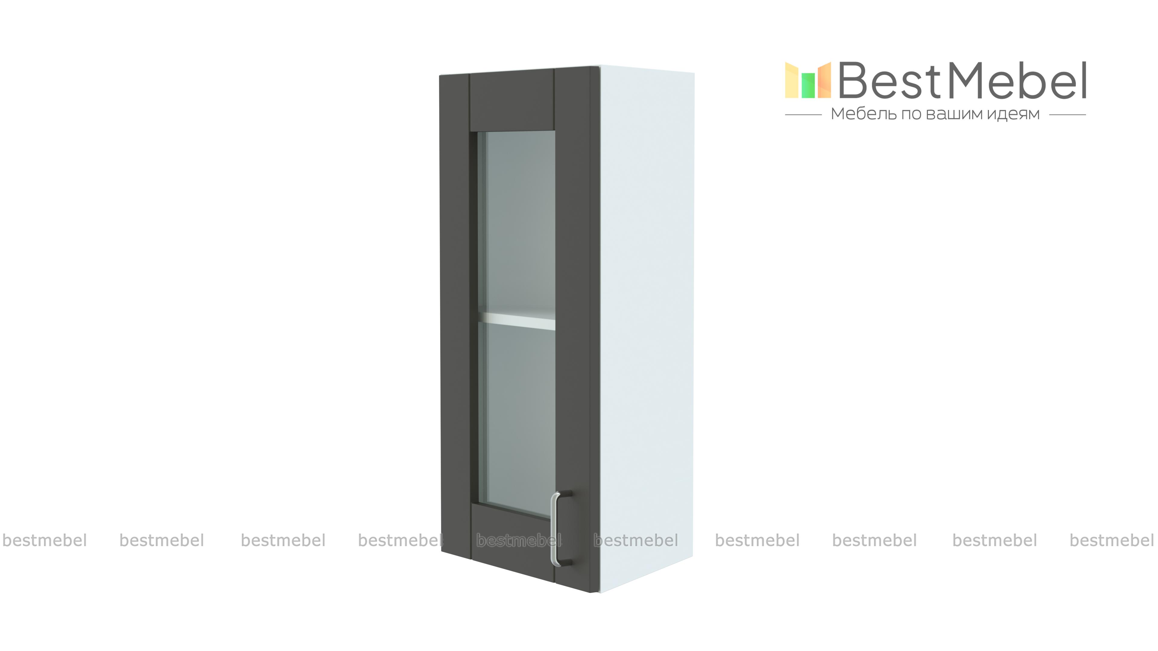 Шкаф верхний торцевой остекленный Лофт BMS - Фото