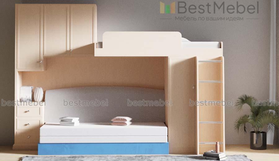 Кровать-чердак с диваном Мармелад 18 BMS - Фото