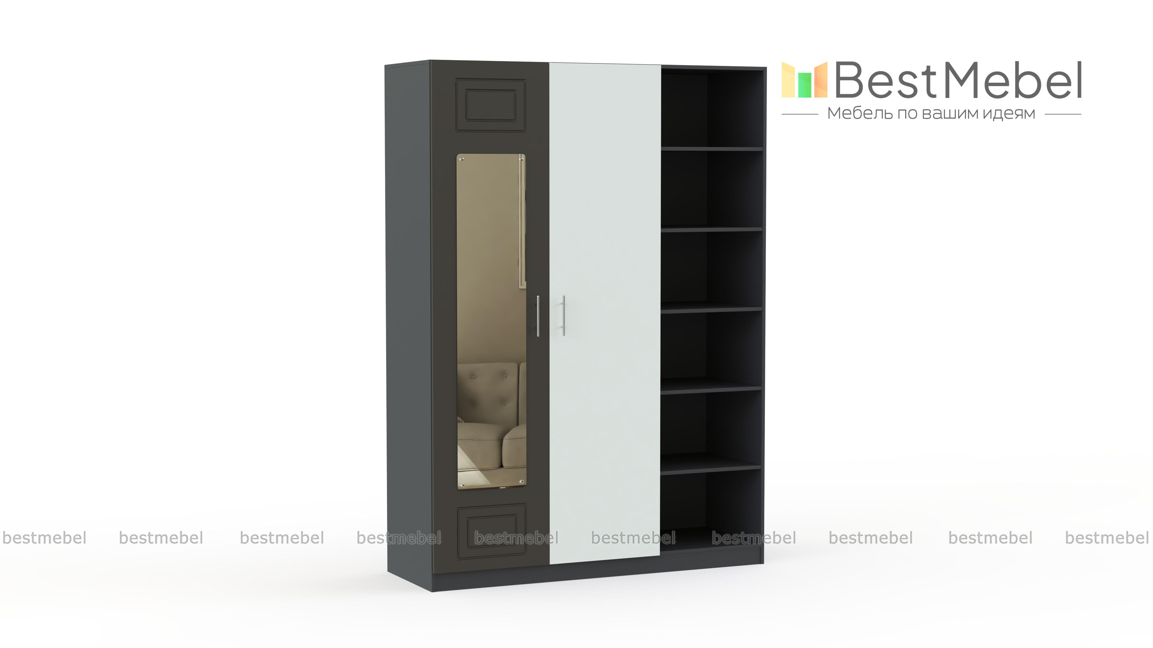 Шкаф с зеркалом Анастасия 4 BMS - Фото