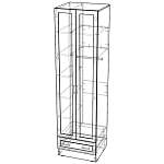 Распашной шкаф Крона 24 BMS(Белье - Платье (2 верх. полки) (2))