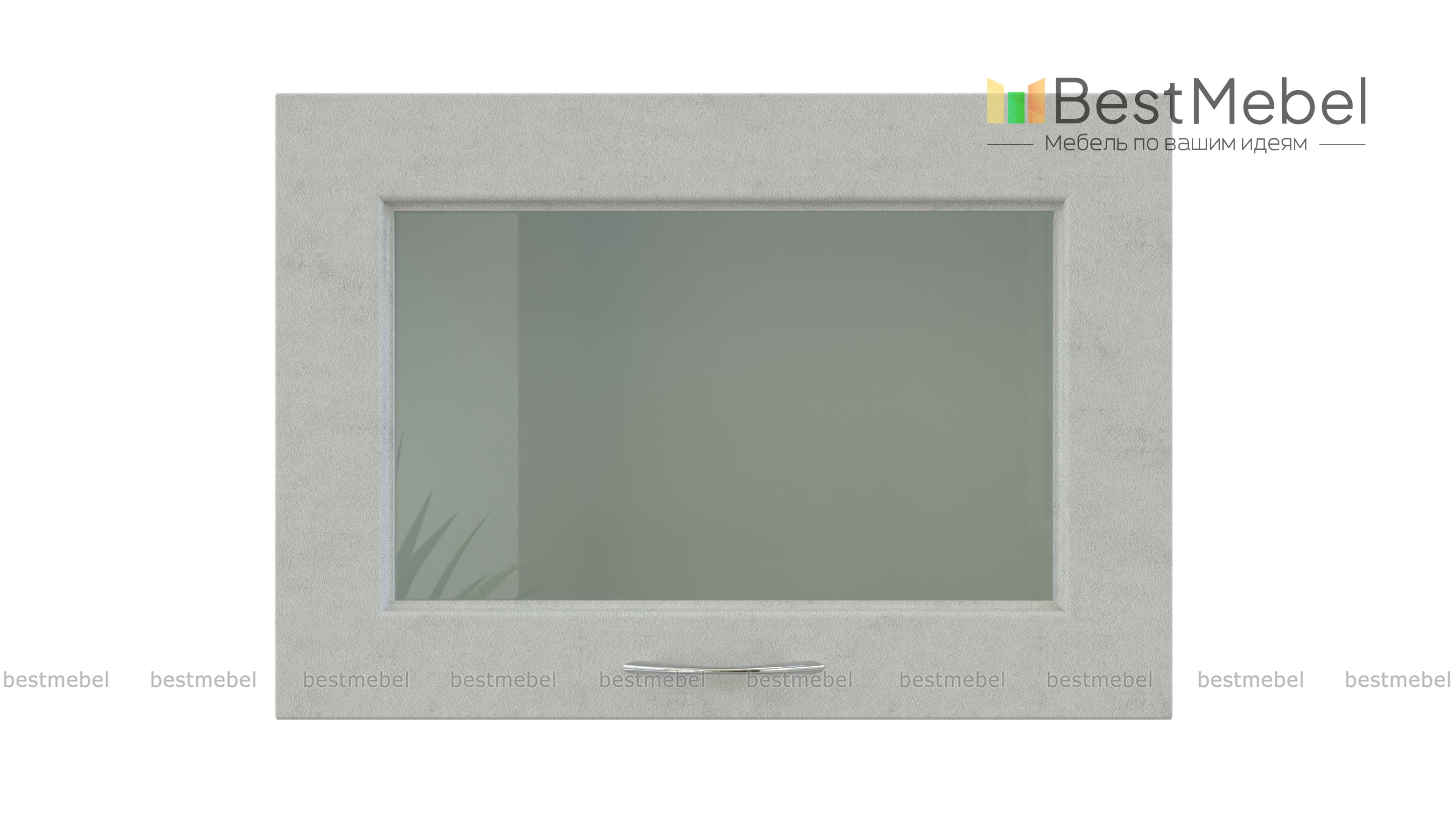 Шкаф верхний высокий Гарда горизонтальный стекло BMS - Фото