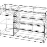 ЭСКИЗ Комод Шайн 14 глянцевый BMS (1400х900х500)