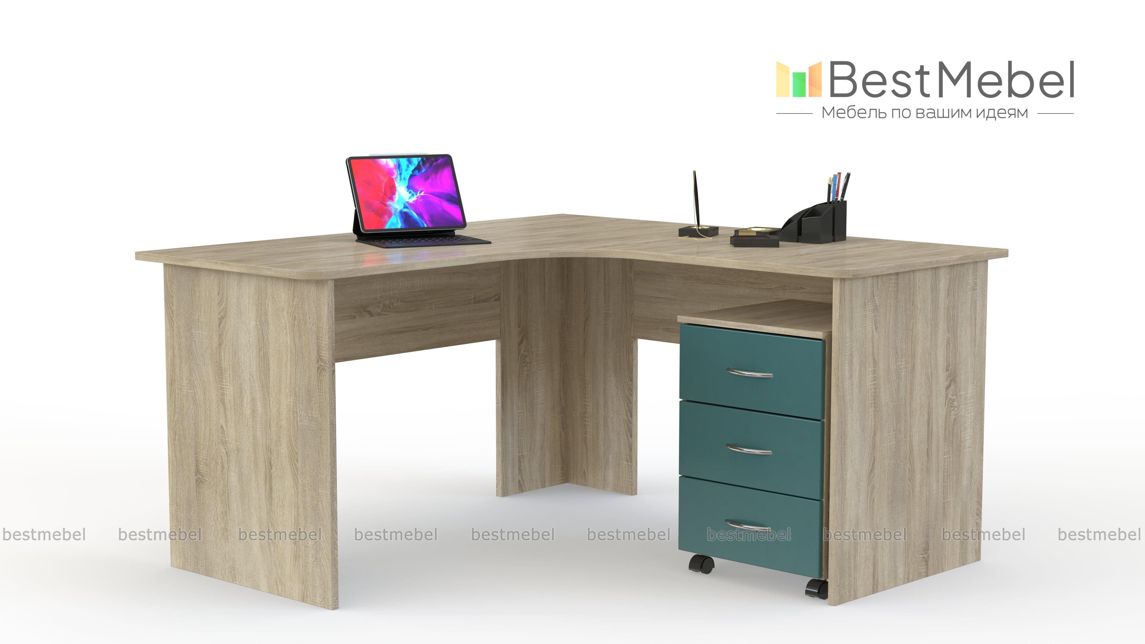 Стол угловой с тумбой Эмма-4 BMS - Фото