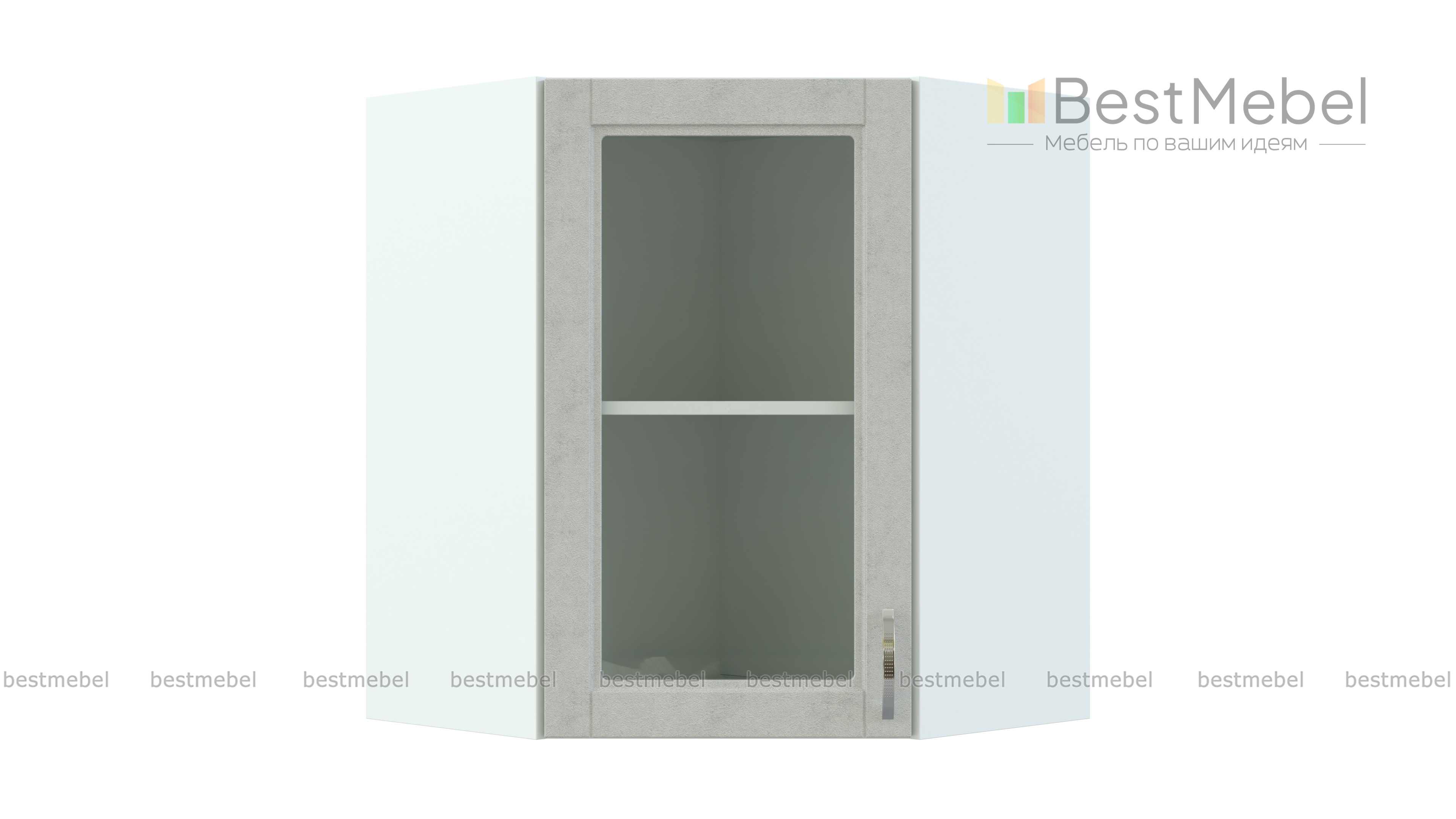 Шкаф верхний Лондон угловой стекло BMS