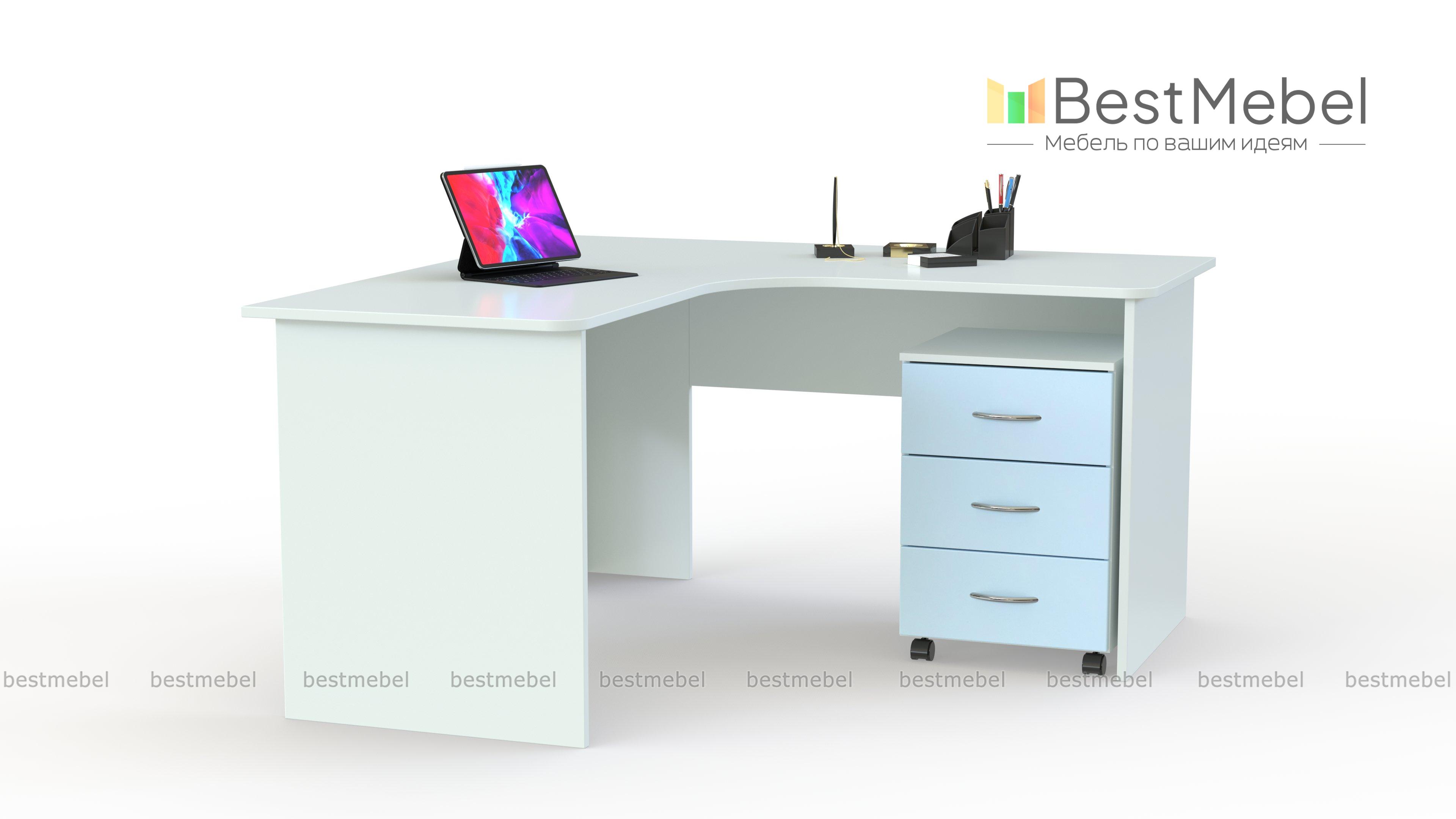 Стол угловой с тумбой Эмма-4 BMS - Фото