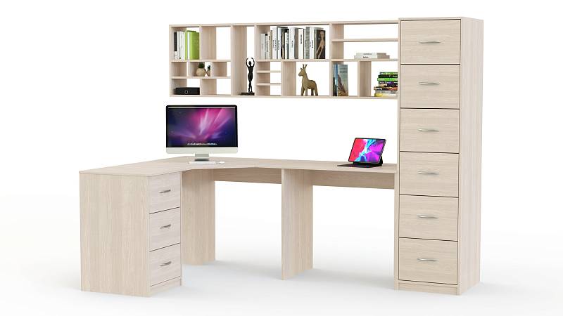 ЭСКИЗ Угловой письменный стол для двоих Калифорния 15 BMS (2200х2100х600)