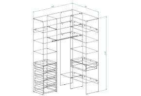 Гардеробная угловая Руссо 2  (1600х2400х1300)